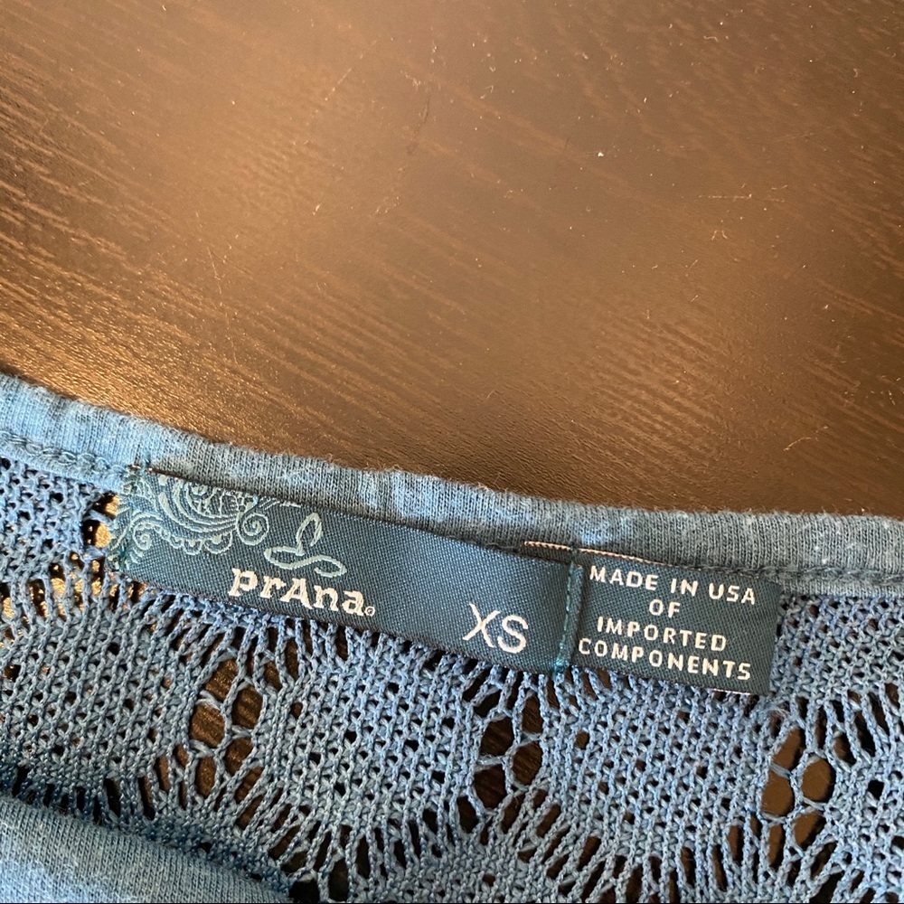 Prana lace crochet top short blue xs - Picture 4 of 4